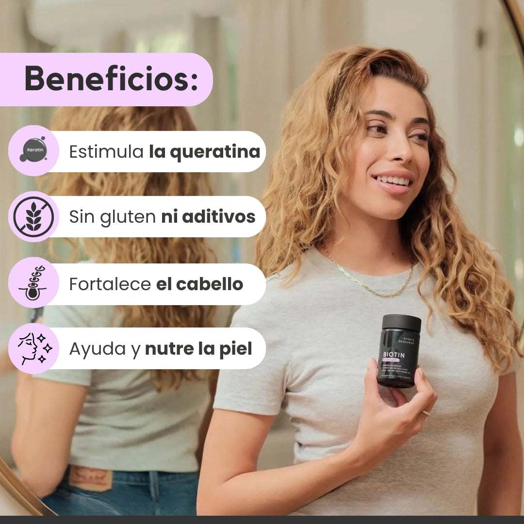 SUPLEMENTO DE BIOTINA -  CABELLO Y PIEL BRILLANTE